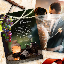 Tarjeta De Agradecimiento Boda de las luces de cadena de vinos