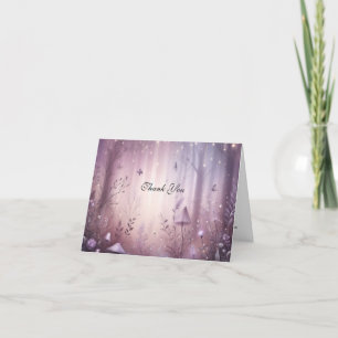 Tarjeta De Agradecimiento Boda de las luces de hadas de lavanda mágica