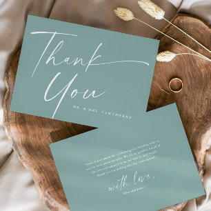 Tarjeta De Agradecimiento Boda de letra cursiva elegante moderna