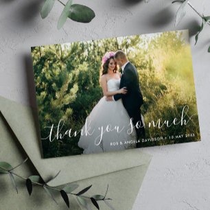 Tarjeta De Agradecimiento boda de letras bellas gracias foto