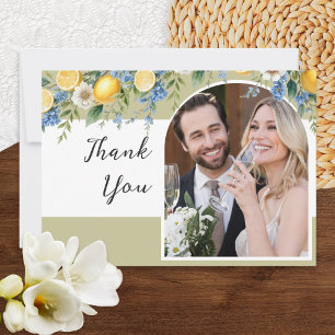 Tarjeta De Agradecimiento Boda de limón Amalfi italiano con foto personaliza