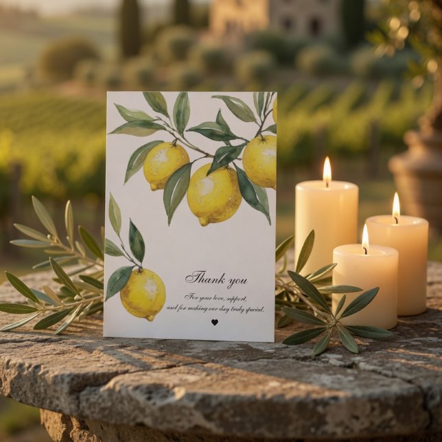 Tarjeta De Agradecimiento Boda de Limón con Acuarela (Subido por el creador)