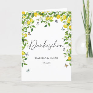 Tarjeta De Agradecimiento Boda de limón de verano alemán