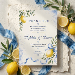 Tarjeta De Agradecimiento Boda de limón italiano de lujo 