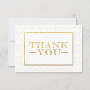 Tarjeta De Agradecimiento Boda De Lis Fleur Blanco Y Oro Gracias Cartas