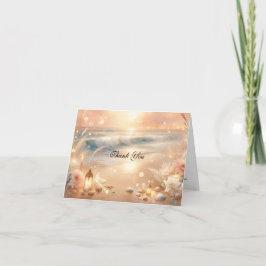 Tarjeta De Agradecimiento Boda de los sueños de sol y espuma costera