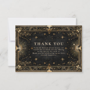 Tarjeta De Agradecimiento Boda de Lujo Celestial de Medianoche