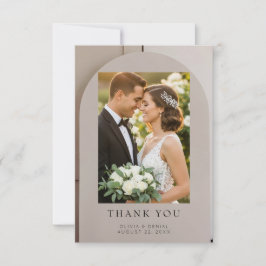 Tarjeta De Agradecimiento Boda de Lujo con Arco Neutral