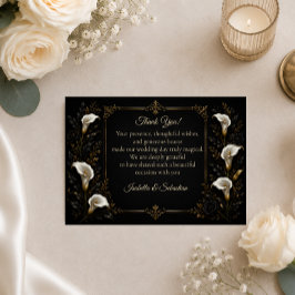 Tarjeta De Agradecimiento Boda de lujo gótico