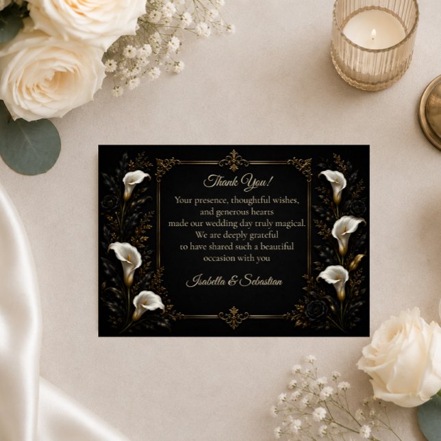 Tarjeta De Agradecimiento Boda de lujo gótico (Subido por el creador)