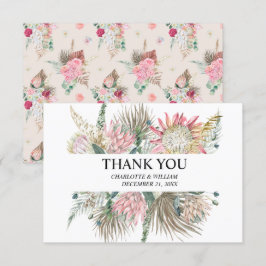 Tarjeta De Agradecimiento Boda de marco floral bohemio