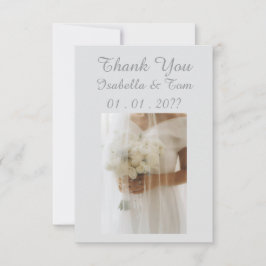 Tarjeta De Agradecimiento Boda de marfil suave, invitada de novia moderna ro