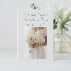Tarjeta De Agradecimiento Boda de marfil suave, invitada de novia moderna ro
