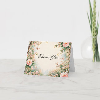Tarjeta De Agradecimiento Boda de Mariposa de Flor Silvestre de Jardín Encan