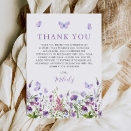 Tarjeta De Agradecimiento Boda de Mariposas Silvestres Cumpleaños Bridal