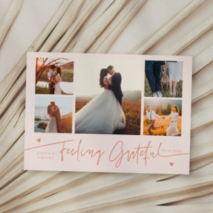 Tarjeta De Agradecimiento Boda de melocotón agradecido multi foto