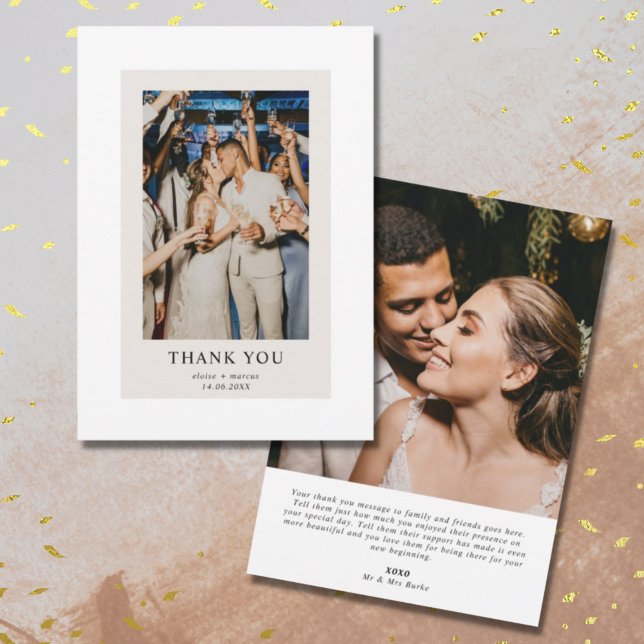 Tarjeta De Agradecimiento Boda de mensajes del Personalizado de fotos minima (Subido por el creador)