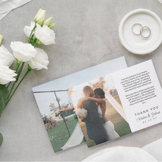 Tarjeta De Agradecimiento Boda de mensajes impresos manuscritos románticos G (Subido por el creador)