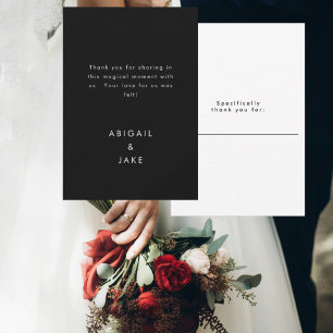 Tarjeta De Agradecimiento Boda de mensajes personalizados de tipo B/W contem