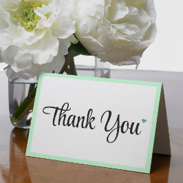 Tarjeta De Agradecimiento Boda de Menta para Ducha Nupcial