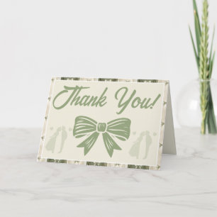 Tarjeta De Agradecimiento Boda de Mezclilla Rústica Verde Salvia
