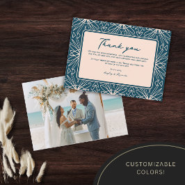 Tarjeta De Agradecimiento Boda de moda de Beach Boho Gracias Cartas