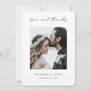 Tarjeta De Agradecimiento Boda de Modern Love and Gracias Photo Borders