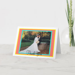 Tarjeta De Agradecimiento Boda de monograma coral