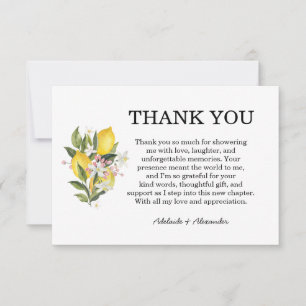 Tarjeta De Agradecimiento Boda de Monograma de Peonía Rosa Floral Elegante