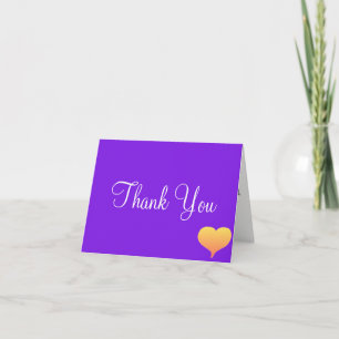 Tarjeta De Agradecimiento Boda de Monograma Violeta de Corazones de Amanecer