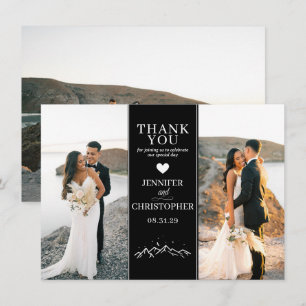 Tarjeta De Agradecimiento Boda de Montaña Negra