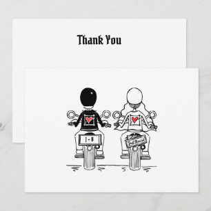 Tarjeta De Agradecimiento Boda de Motocicleta para Moteros