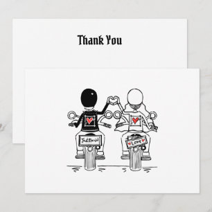 Tarjeta De Agradecimiento Boda de Motocicleta para Moteros