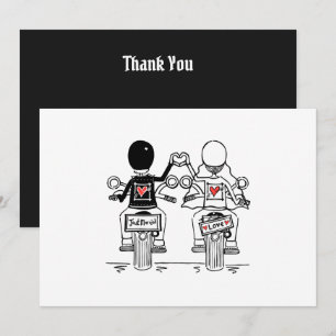 Tarjeta De Agradecimiento Boda de Motociclistas