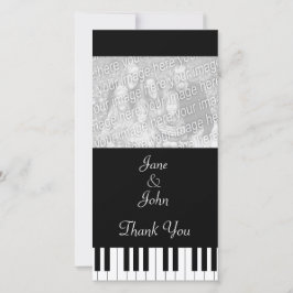 Tarjeta De Agradecimiento Boda de música de teclado piano. Gracias.