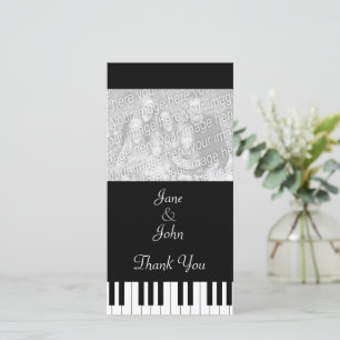 Tarjeta De Agradecimiento Boda de música de teclado piano. Gracias.