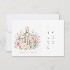 Tarjeta De Agradecimiento Boda de Navidad Cascanueces Pastel