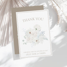 Boda de Navidad en Blanco Invernal Floral y Beige
