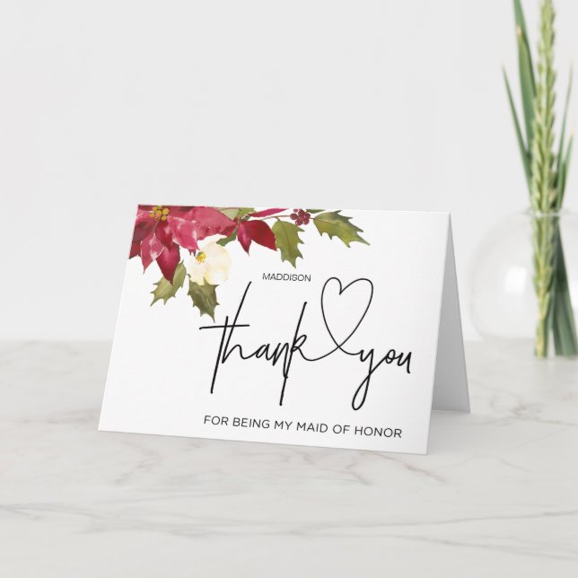 Tarjeta De Agradecimiento Boda de navidades gracias donador de honor (Anverso)
