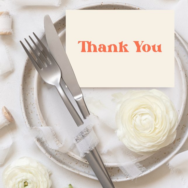 Tarjeta De Agradecimiento Boda de negrita y Moda retro moderno (Bold & Chic Retro Modern Wedding Thank you Card
)