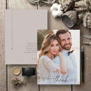 Tarjeta De Agradecimiento Boda de Neutros de moda Gracias Pale Taupe ID1020