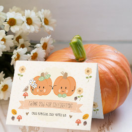 Tarjeta De Agradecimiento Boda de Novia y Novio Calabaza Lindo Agradecimient