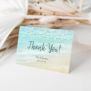 Tarjeta De Agradecimiento Boda de Ocean Aqua Blue Beach