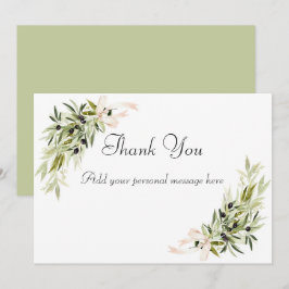 Tarjeta De Agradecimiento Boda de Olive Branch Bouquets