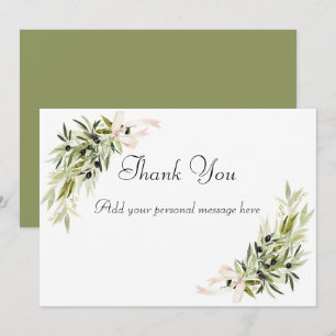Tarjeta De Agradecimiento Boda de Olive Branch Bouquets