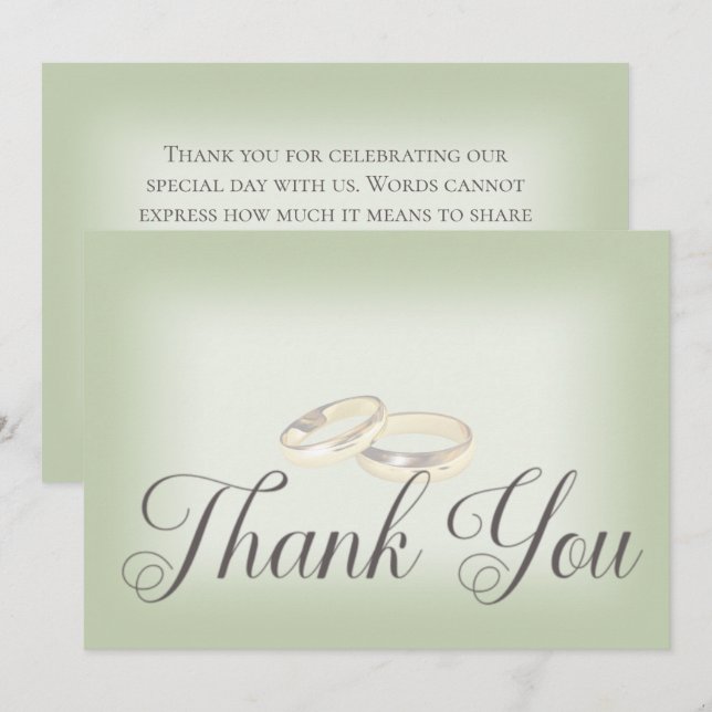 Tarjeta De Agradecimiento Boda de oro anota en Boda sabio (Anverso / Reverso)