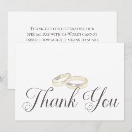 Tarjeta De Agradecimiento Boda de oro anota sobre Boda blanco