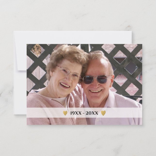 Tarjeta De Agradecimiento boda de Oro del 50° aniversario de la foto (Reverso)
