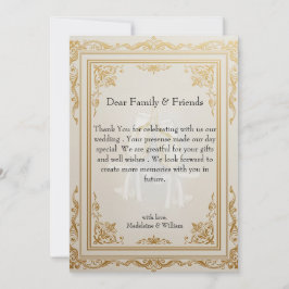 Tarjeta De Agradecimiento Boda de oro elegante de lujo