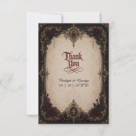 Tarjeta De Agradecimiento Boda de oro gótico victoriano barroco medieval